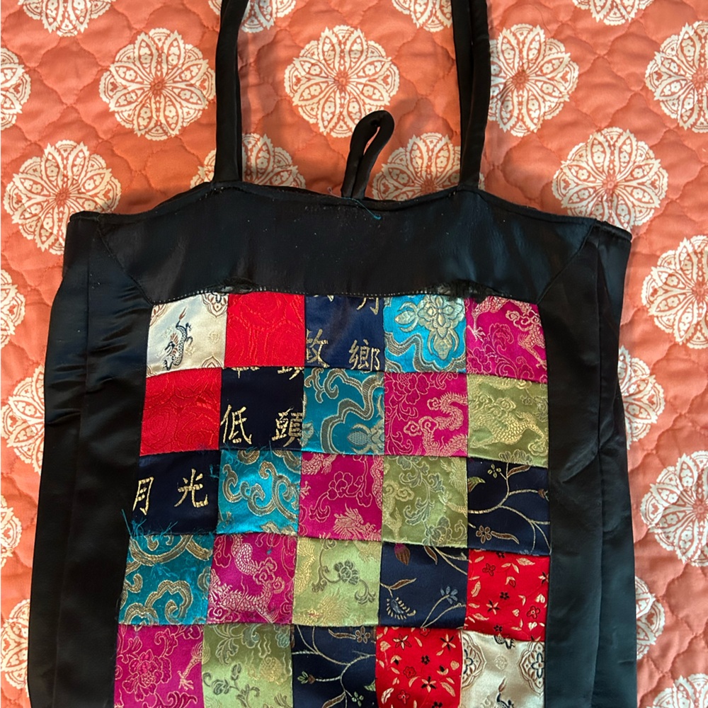 Chinese Pattern, Black Shoulder Bag